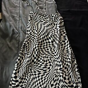 H&M Black and White Checkered Dress